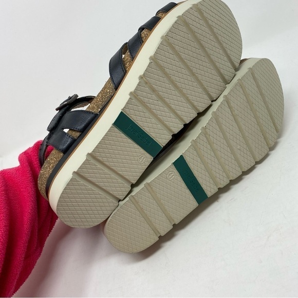 Josef Seibel Clea 14 Black Leather Platform Sandals - Picture 6 of 7